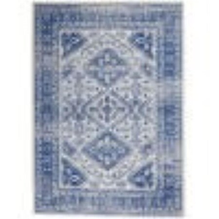 Palacedesigns 5 x 7 ft. Ivory & Navy Geometric Area Rug PA3659558